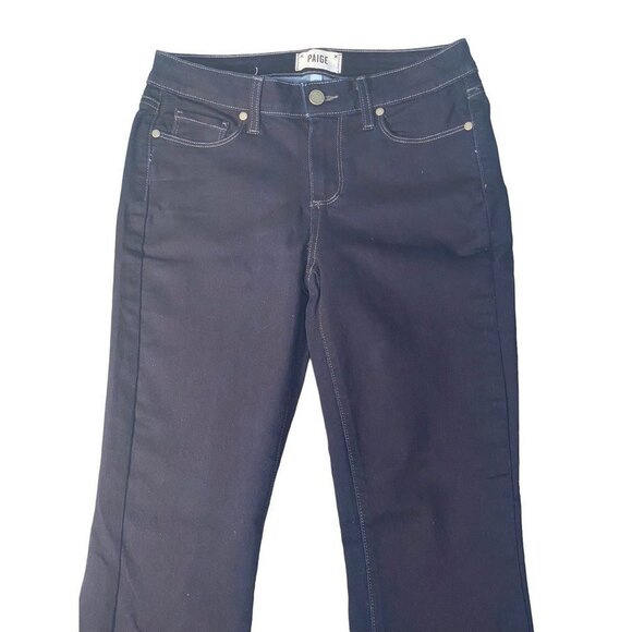 Paige Women's‎ Manhattan Flare Jeans Blue Stretch Dark Wash Mid Rise USA Size 28 - Picture 4 of 12